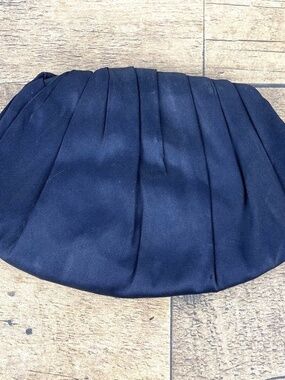 Black Satin Clutch, Vintage, Timeless Classic, Convertible, Handle Silk Lined 19